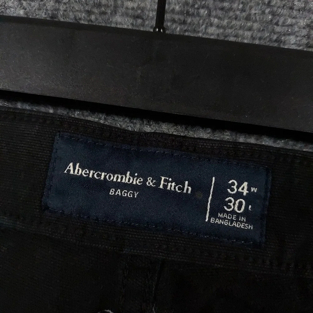 Abercrombie & Fitch Baggy Pants Mens 34x30 (Fits34x29) Black Wide Leg Relaxed